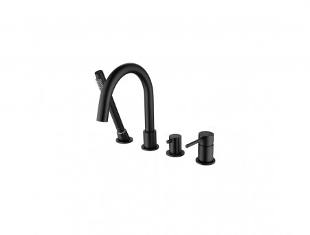 Смеситель на Борт Ванны «Aquatek» Европа, 4 Отверстия, Черный Матовый (AQ1348MB)