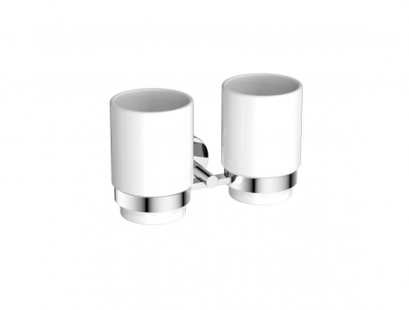 Стакан с Держателем «Aquatek» Дваойной Бетта, Хром (AQ4617CR)