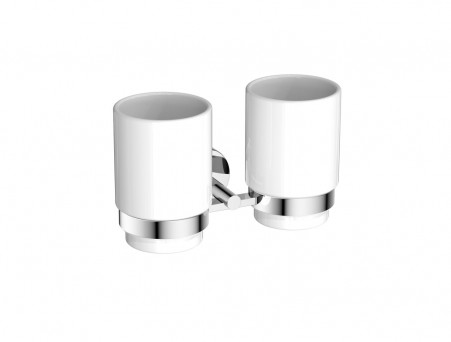 Стакан с Держателем «Aquatek» Дваойной Бетта, Хром (AQ4617CR)