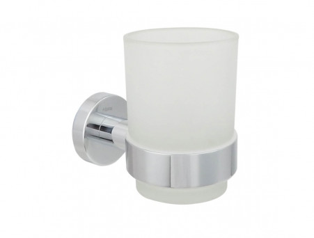 Стакан с Держателем «Aquatek» Вега, Хром/Белый Матовый  (AQ4004CR)
