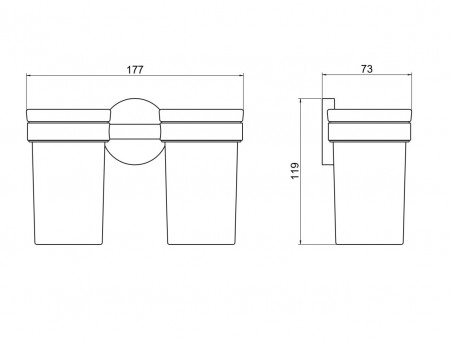 Стакан с Держателем «Aquatek» Европа, Черный Матовый/Белый Матовый  (AQ4117MB)