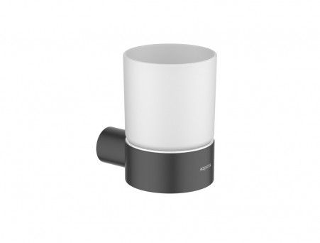 Стакан с Держателем «Aquatek» Лира, Черный Матовый/Белый Матовый  (AQ4404MB)