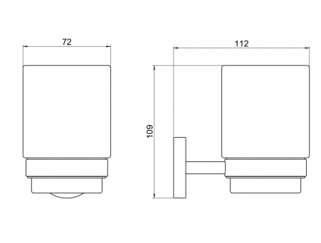 Стакан с Держателем «Aquatek» Бетта, Черный Матовый (AQ4604MB)