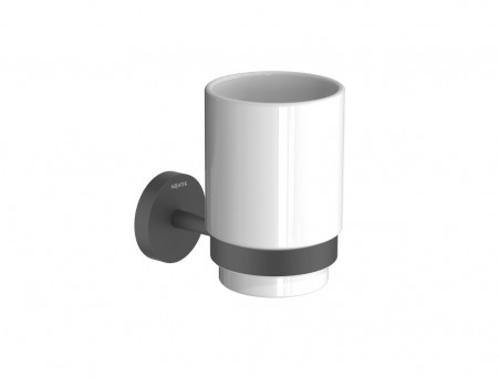 Стакан с Держателем «Aquatek» Бетта, Черный Матовый (AQ4604MB)