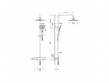 Душевая Система «Aquatek» Термостатическая, Европа, Черный Матовый (AQ2343MB)