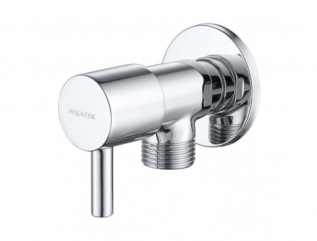 Угловой Переходник «Aquatek» Настенный, для Подвода Воды, Хром (AQ2450CR)