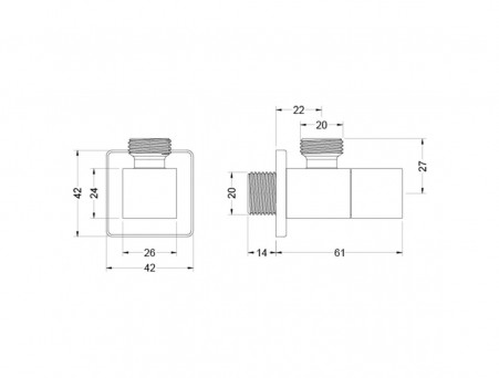 Угловой Переходник «Aquatek» Настенный, для Подвода Воды, Черный Матовый (AQ2453MB)