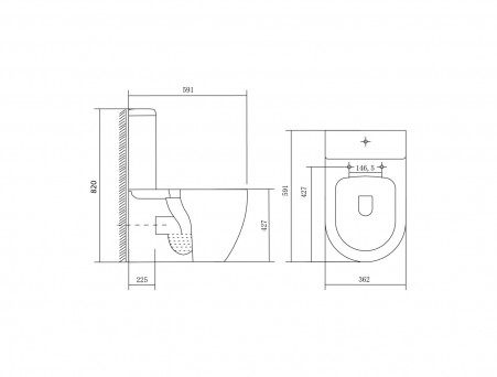 Унитаз-Компакт «Aquatek» Оберон, Сиденье Soft Close, с Бачком (AQ1273S-00)