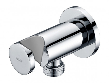 Шланговое Подсоединение с Держателем «Aquatek» Настенное, Хром (AQ2455CR)
