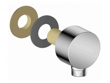 Шланговое Подсоединение «Aquatek» Настенное, Хром (AQ2454CR)