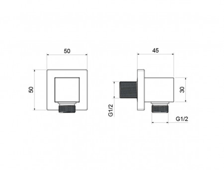 Шланговое Подсоединение «Aquatek» Настенное, Хром (AQ2458CR)