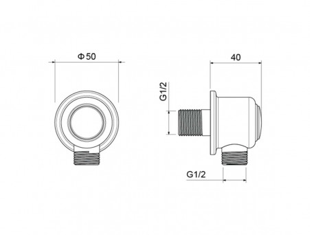 Шланговое Подсоединение «Aquatek» Классик Настенное, Хром (AQ2461CR)