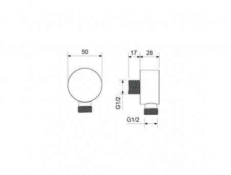 Шланговое Подсоединение «Aquatek» Настенное, Черный Матовый (AQ2457MB)