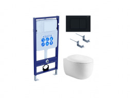 Комплект «Aquatek» SET Альтаир CM-012: Унитаз с Крышкой-Сиденьем, Инсталляция, Звукоизоляция, Клавиша и Крепления (INS-0000012+AQ1980-00)