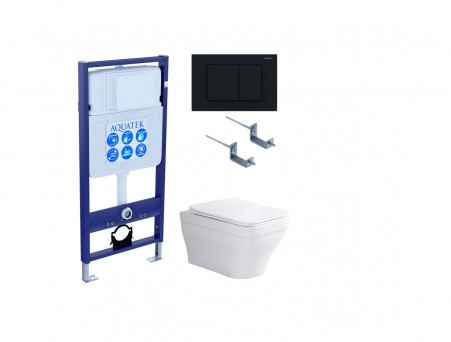 Комплект «Aquatek» SET Амадео-012: Унитаз с Крышкой-Сиденьем, Инсталляция, Звукоизоляция, Клавиша и Крепления (INS-0000012+AQ1163-00)