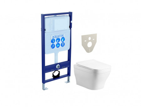 Комплект «Aquatek» SET Амадео CM: Унитаз с Сиденьем и Инсталляция (INS-0000012+AQ1180-00)