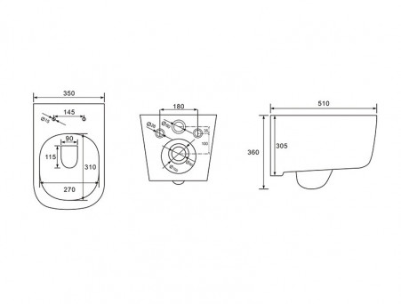 Комплект «Aquatek» SET Дива: Унитаз с Тонким Сиденьем и Инсталляция (INS-0000012+AQ2012-00)