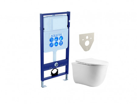 Комплект «Aquatek» SET Классик CM: Унитаз с Тонким Сиденьем и Инсталляция (INS-0000012+AQ1112-00)