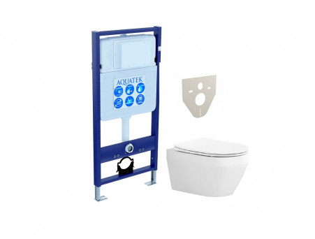 Комплект «Aquatek» SET Лея: Унитаз с Тонким Сиденьем и Инсталляция (INS-0000012+AQ1199-00)