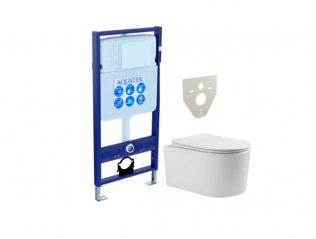 Комплект «Aquatek» SET Мия: Унитаз с Тонким Сиденьем и Инсталляция (INS-0000012+AQ2004-00)