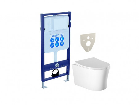 Комплект «Aquatek» SET Ника: Унитаз с Тонким Сиденьем и Инсталляция (INS-0000012+AQ2009-00)