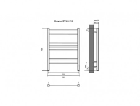 Полотенцесушитель Электрический «Aquatek» П7 Quick Touch Поларис, Белый Матовый, 50x70 (AQ EL KO0770BL)