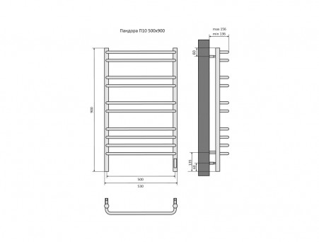 Полотенцесушитель Электрический «Aquatek» П10 Quick Touch Пандора, Белый Матовый, 50x90 (AQ EL RRP1090CH)
