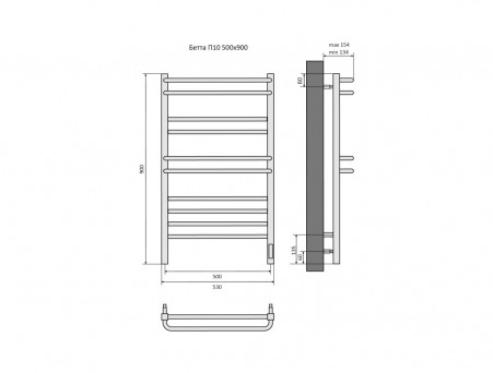 Полотенцесушитель Электрический «Aquatek» П10 Quick Touch Бетта, Белый, 50x90 (AQ EL KRC1090BL)