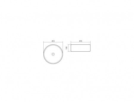 Раковина Накладная «Aquatek» Европа, Круглая, Белый, 415x415x135 (AQ5558-00)