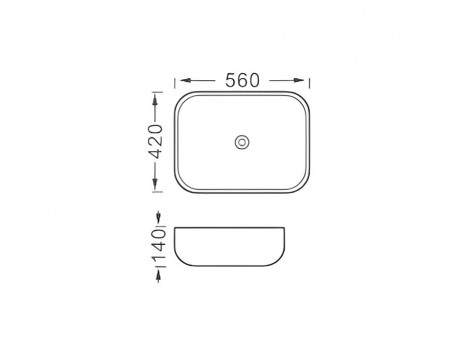 Раковина Накладная «Aquatek» Прямоугольная, Черный Матовый, 420x560x140 (AQ5526-MB)