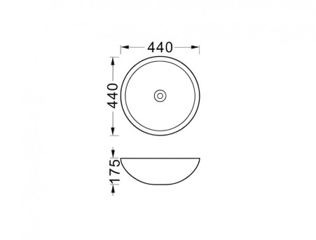 Раковина Накладная «Aquatek» Круглая, Белый Матовый, 440x440x175 (AQ5354-MW)