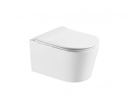 Унитаз Подвесной «Aquatek» Оберон Безободковый с Сиденьем, Белый, 531x360x344 (AQ1365T-00)