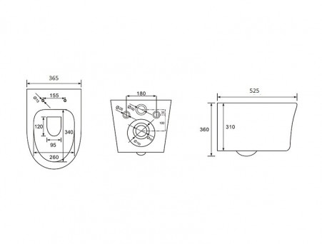 Унитаз Подвесной «Aquatek» Ника Безободковый с Сиденьем, Белый, 525x365x360 (AQ2009-00)