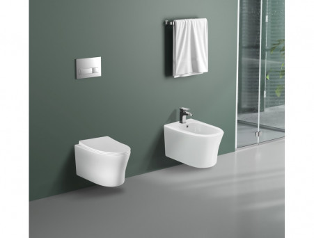 Унитаз Подвесной «Aquatek» Ника Безободковый с Сиденьем, Белый, 525x365x360 (AQ2009-00)