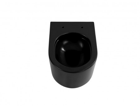 Унитаз Подвесной «Aquatek» Мия Безободковый с Сиденьем, Черный Матовый, 490x370x340 (AQ2004-MB)