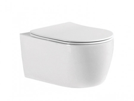 Унитаз Подвесной «Aquatek» Европа New Безободковый с Сиденьем, Белый, 490x360x250 (AQ1106-00)