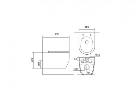 Унитаз Подвесной «Aquatek» Европа New Безободковый с Сиденьем, Белый, 490x360x250 (AQ1106-00)