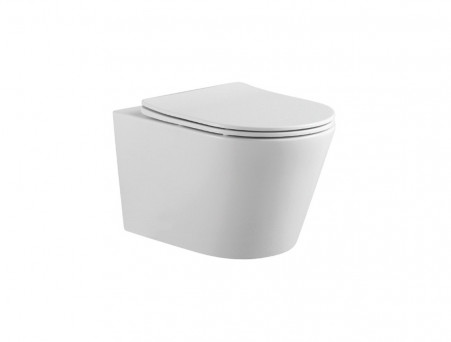 Унитаз Подвесной «Aquatek» Вега Безободковый с Сиденьем, Белый Матовый, 525x360x320 (AQ1905-MW)