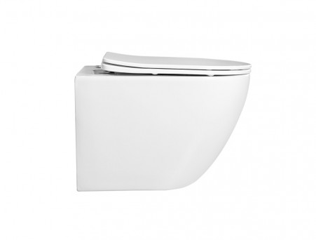 Унитаз Подвесной «Aquatek» Европа Безободковый с Сиденьем, Белый, 490x360x320 (AQ1900-00)