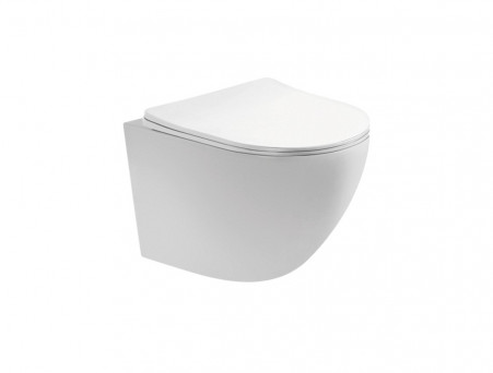 Унитаз Подвесной «Aquatek» Европа Безободковый с Сиденьем, Белый, 490x360x320 (AQ1900-00)