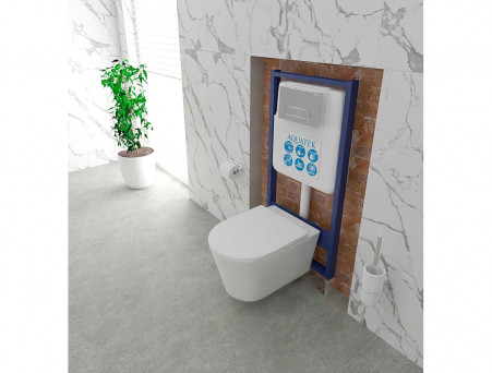 Унитаз Подвесной «Aquatek» Оберон Безободковый с Сиденьем, Белый, 531x360x344 (AQ1363W-00)