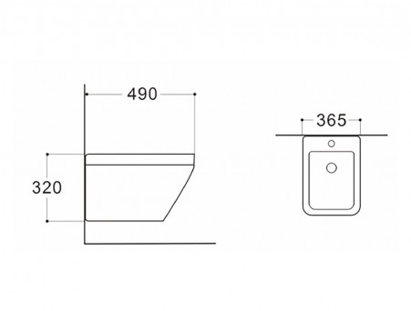 Биде Подвесное «Aquatek» Лира, Белый, 490x365x320 (AQ1055-00)