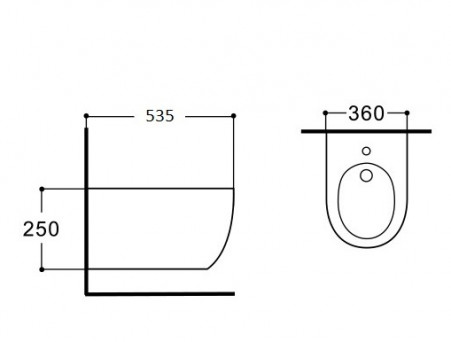 Биде Подвесное «Aquatek» Европа New, Белый, 535x360x250 (AQ1006-00)