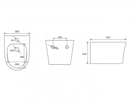 Биде Подвесное «Aquatek» Ника, Белый, 525x360x320 (AQ1009-00)