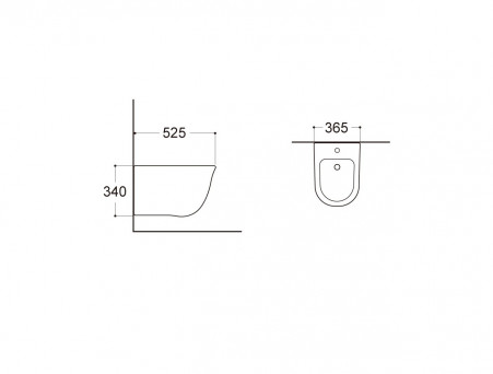 Биде Подвесное «Aquatek» Классик, Белый, 525x365x340 (AQ1160-00)