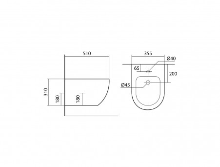 Биде Подвесное «Aquatek» Европа, Белый, 510x355x310 (AQ1016-00)