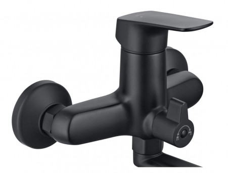 Душевой Комплект «Aquatek» Вега: Душевой Гарнитур и Смеситель для Ванны, Черный Матовый (AQ1033MB)