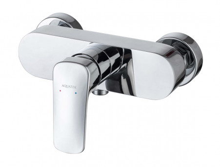 Душевой Комплект «Aquatek» Вега: Лейка, Держатель, Шланг и Смеситель для Душа, Хром (AQ1034CR)