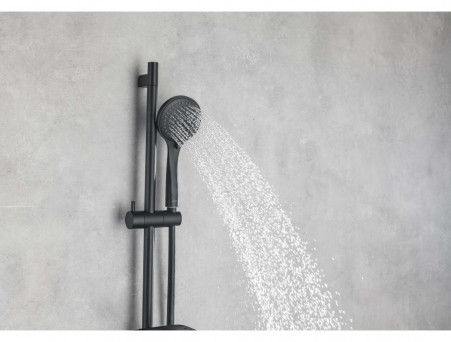 Душевой Комплект «Aquatek» Вега 3в1: Душевой Гарнитур, Смеситель для Душа и Шланговое Подключение, Черный Матовый (AQ1076MB)