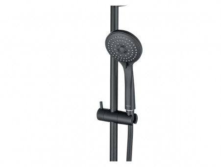 Душевой Комплект «Aquatek» Вега 3в1: Душевой Гарнитур, Смеситель для Душа и Шланговое Подключение, Черный Матовый (AQ1076MB)